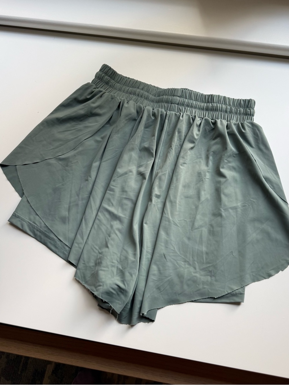 Altar’d State Revival- Women's Athletic Flowy Shorts in Sage Green - Picture 2 of 4